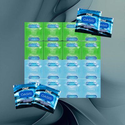 Комплект Pasante Delay Infinity &ndash; 8 шт., Pasante Cooling &ndash; 8 шт., ONE Oasis 3 г &ndash; 4 шт. NO6607 фото