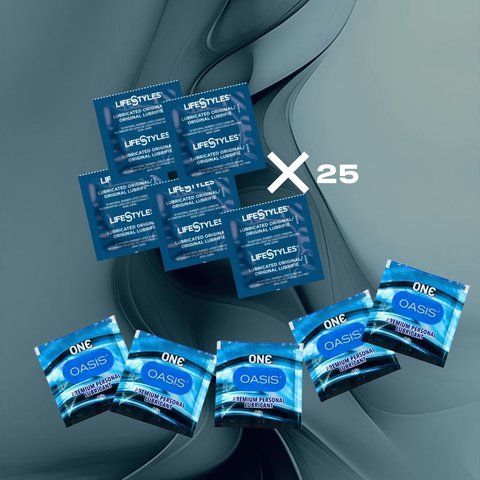 Комплект LifeStyles Ultra Lubricated &ndash; 25 шт., ONE Oasis 3 г &ndash; 5 шт, 25 шт + 5 шт NO6529 фото
