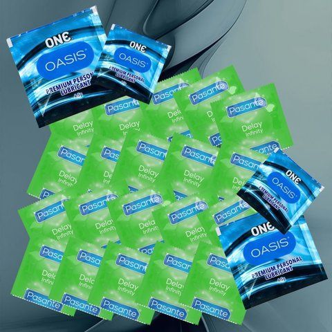 Комплект Pasante Delay Infinity &ndash; 20 шт., ONE Oasis 3 г &ndash; 4 шт, 20 шт + 4 шт NO6488 фото