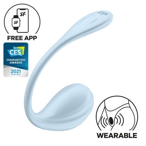 Смарт-віброяйце Satisfyer Smooth Petal Connect App Light Blue SX0667 фото