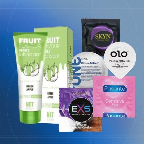 Heartbeat Mix: Їстівний лубрикант OLO х1, Pasante Taste Chocolate х7, Pasante Taste Strawberry х5, OLO Red x5 NO7073 фото
