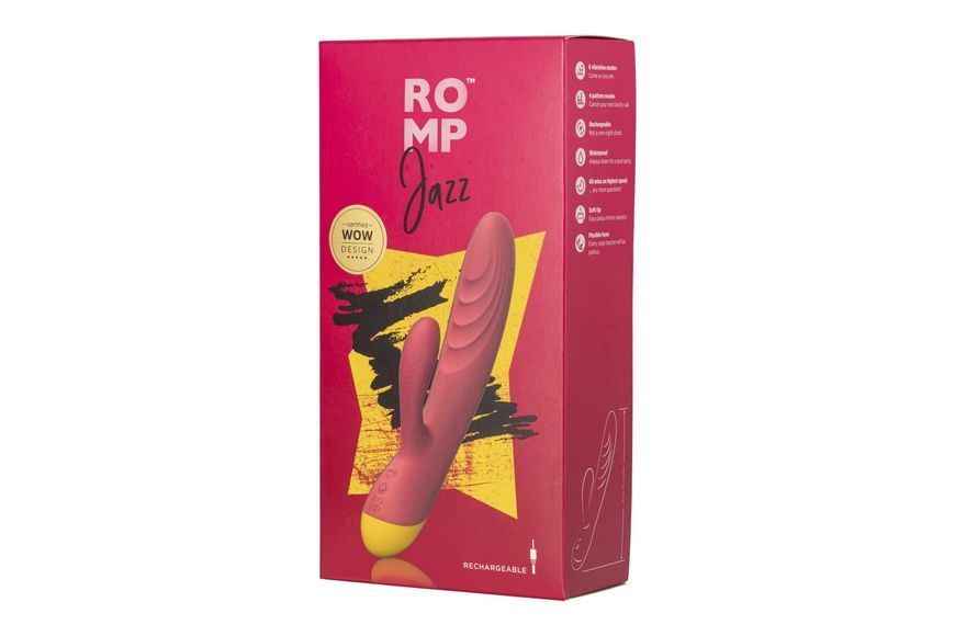 Вібратор-кролик Romp Jazz, гнучкий, особливо м&rsquo;яка головка, 10 варіантів стимуляції SO6954 фото