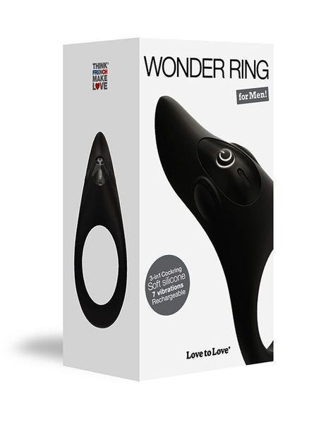 Ерекційне віброкільце Love To Love WONDER RING з мегастімулятором клітора, перезаряджаємий SO2046 фото