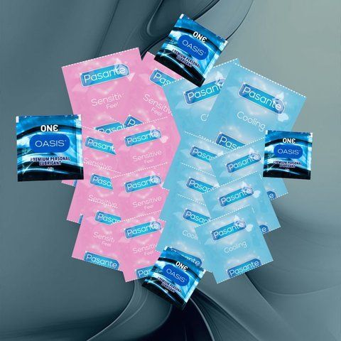 Комплект Pasante Sensitive Feel &ndash; 8 шт., Pasante Cooling &ndash; 8 шт., ONE Oasis 3 г &ndash; 4 шт. NO6619 фото