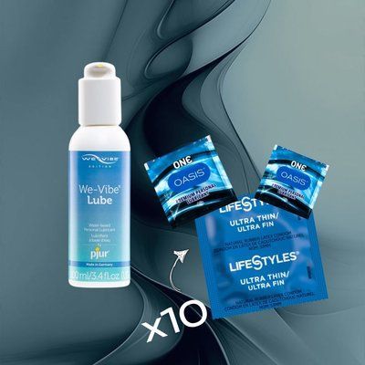 Комплект LifeStyles Ultra Thin 10 шт., pjur We-Vibe Lube 100 мл, ONE Oasis 3 г 2 шт. NO6762 фото