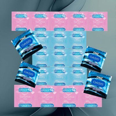 Комплект Pasante Sensitive Feel &ndash; 9 шт., Pasante Cooling &ndash; 9 шт., ONE Oasis 3 г &ndash; 4 шт. NO6620 фото