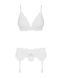 (SALE) Мереживний комплект білизни Obsessive 810-SEG-1 L/XL White, бюстгальтер, стрінги, пояс для панчіх SO7166 фото 5