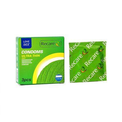Презервативи Ultra Thin Mint Condoms 3 шт, ультратонкі, аромат: м'ята SX3321 фото