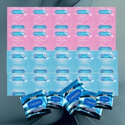 Комплект Pasante Sensitive Feel &ndash; 10 шт., Pasante Cooling &ndash; 10 шт., ONE Oasis 3 г &ndash; 5 шт. NO6621 фото