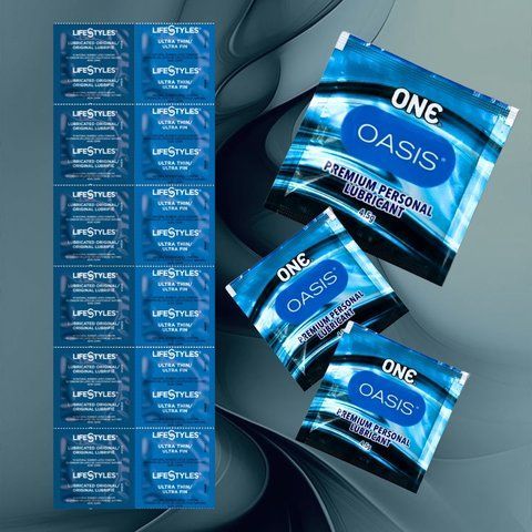 Комплект з 3 лубрикантів та 12 виробів (ONE Oasis 3 г &ndash; 3 шт., LifeStyles Ultra Lubricated &ndash; 6 шт., LifeStyles Ultra Thin &ndash; 6 шт.) NO6876 фото