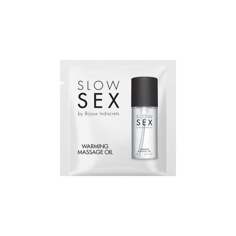 Пробник розігрівальної їстівної масажної олії Bijoux Indiscrets Slow Sex Warming massage oil SO5950 фото