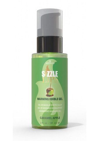 Зігрівальний масажний гель Sensuva Sizzle Lips Caramel Apple (59 мл), без цукру, їстівний SO9827 фото