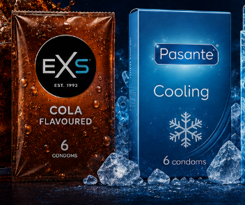 Комплект "EXS & Skyn Flavor Mix" (EXS Bubblegum ароматизовані &ndash; 3 шт., Skyn Intense Feel безлатексні ребристі &ndash; 3 шт., EXS Warming розігріваючі &ndash; 3 шт., Pasante Taste Chocolate ароматизовані &ndash; 1 шт.) NO7759 фото