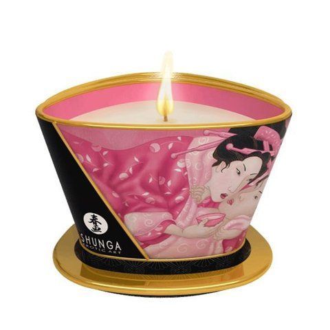 Масажна свічка Shunga Massage Candle &ndash; Rose Petals (170 мл) з афродизіаками SO2510 фото