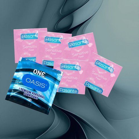 Комплект Pasante Sensitive Feel &ndash; 5 шт., ONE Oasis 3 г &ndash; 1 шт, 5 шт + 1 шт NO6495 фото