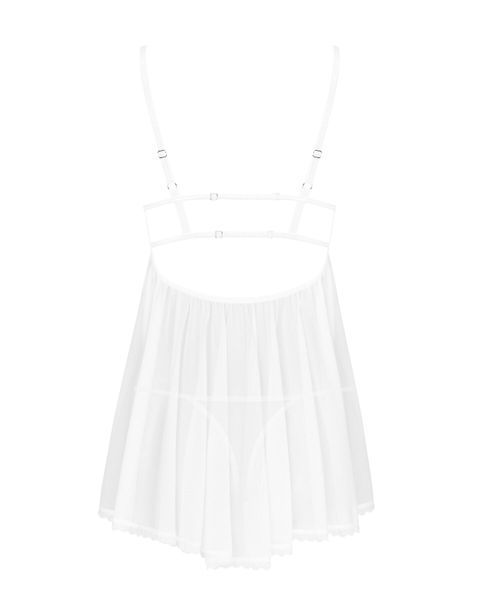 (SALE) Пеньюар і трусики Obsessive Heavenlly babydoll & thong XS/S SO8163 фото
