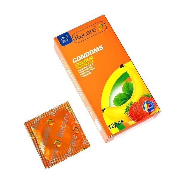 Презервативи Recare Color Fruit Flavour Condoms 12 шт, аромати: м'ята, банан, полуниця SX3323 фото