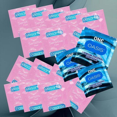 Комплект Pasante Sensitive Feel &ndash; 15 шт., ONE Oasis 3 г &ndash; 3 шт, 15 шт + 3 шт NO6497 фото