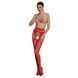 Еротичні колготки-бодістокінг Passion ECO S002 red, з доступом, геометричне плетіння SO7088 фото 3