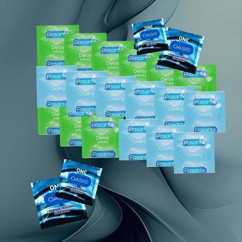 Комплект Pasante Delay Infinity &ndash; 9 шт., Pasante Cooling &ndash; 9 шт., ONE Oasis 3 г &ndash; 4 шт. NO6608 фото