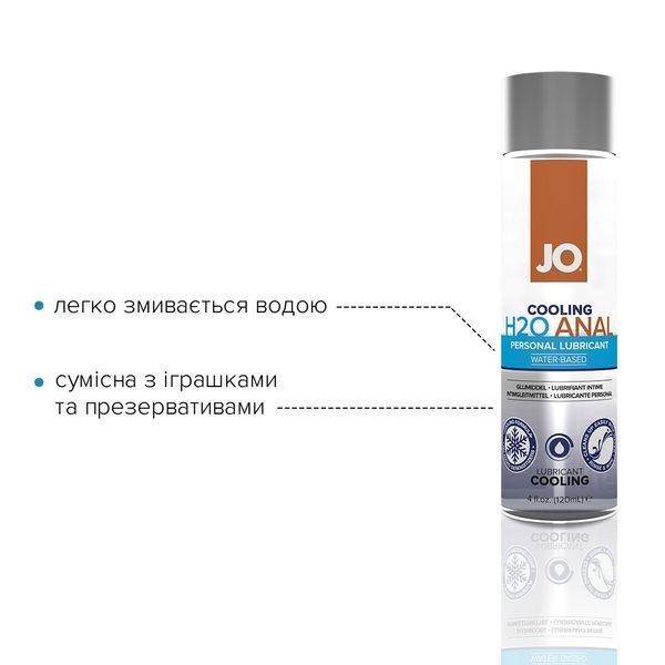 Анальна змазка JO ANAL H2O &mdash; COOLING (120 мл) охолоджувальна, на водній основі SO1695 фото