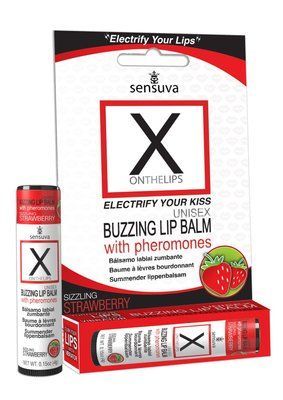 Стимулювальний бальзам для губ унісекс Sensuva &ndash; X on the Lips Strawberry з феромонами, полуниця SO4461 фото