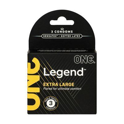 Презервативи ONE Legend XL, 3 шт, збільшений розмір, розширення на кінці, картонне паковання SX0781 фото