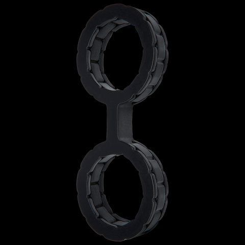 Наручники з силікону Doc Johnson The Cuffs Large - Black, добре тягнуться, для рук і для ніг SO1967 фото