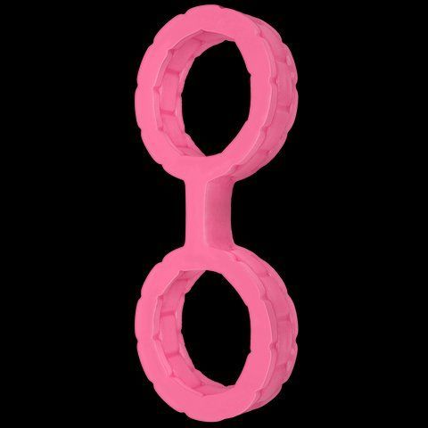 Наручники з силікону Doc Johnson The Cuffs Large - Pink, добре тягнуться, для рук і для ніг SO1968 фото