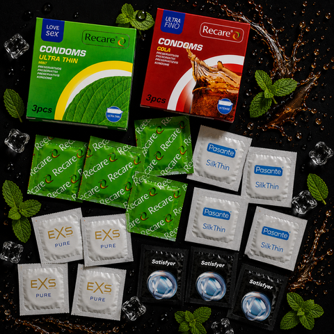 Набір 26 шт Silk Touch (EXS Warming &mdash; 1 шт; EXS Cooling &mdash; 1 шт; EXS Delay &mdash; 1 шт; EXS Pure EKO &mdash; 6 шт; Pasante Cooling &mdash; охолоджуючий ефект &mdash; 1 шт; Pasante Silk Thin &mdash; надтонкі &mdash; 6 шт; Pasante Warming &mdash; розігріваючий ефект, ребристі &mdash; 1 шт; Pasante Sensit NO7995 фото
