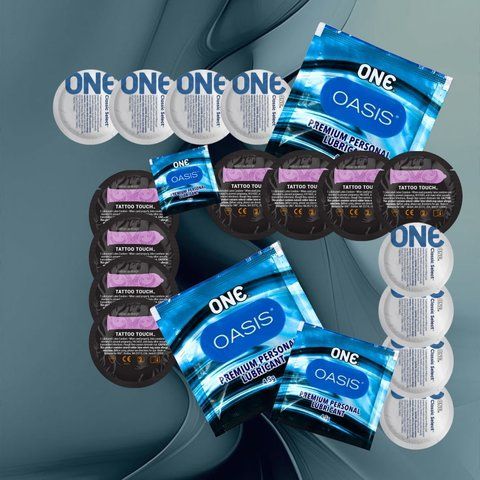 В наборі ONE Tattoo Touch Purple &ndash; 8 шт., ONE Classic Select &ndash; 8 шт, ONE Oasis 3 г &ndash; 4 шт NO6595 фото