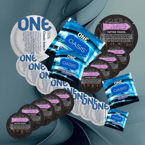В наборі ONE Tattoo Touch Purple &ndash; 9 шт., ONE Classic Select &ndash; 9 шт, ONE Oasis 3 г &ndash; 4 шт NO6596 фото