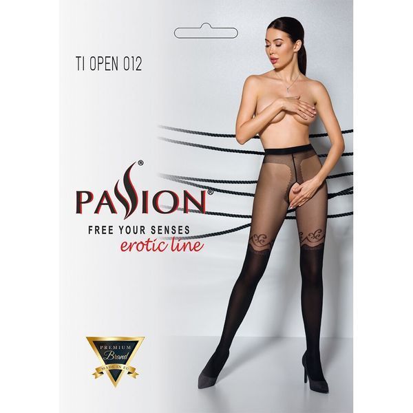 Колготки з відкритим доступом, подвійна щільність Passion TIOPEN 012 1/2 (20/40 den), black SO5814 фото