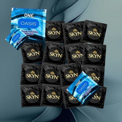 Комплект Skyn Non Latex Original &ndash; 15 шт., ONE Oasis 3 г &ndash; 3 шт, 15 шт + 3 шт NO6502 фото