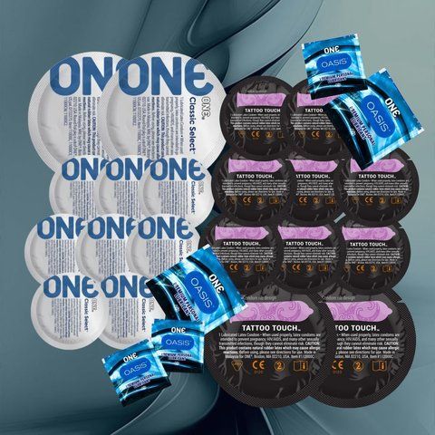 В наборі ONE Tattoo Touch Purple &ndash; 10 шт., ONE Classic Select &ndash; 10 шт, ONE Oasis 3 г &ndash; 5 шт NO6597 фото