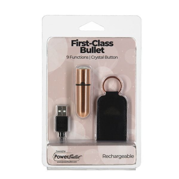 Віброкуля PowerBullet First-Class Bullet 2.5&Prime; з Key Chain Pouch, Rose Gold, 9 режимів вібрації SO6847 фото