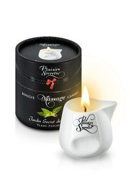 Масажна свічка Plaisirs Secrets Ylang Patchoul (80 мл) подарункова упаковка, керамічний посуд SO1857 фото