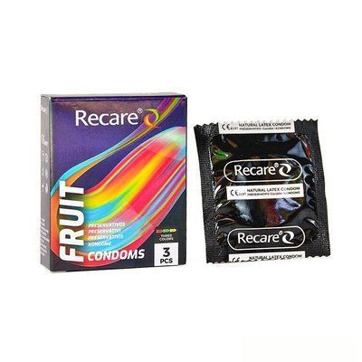Презервативи Holographic Recare Fruit Flavour Condoms 3 шт, аромати: м'ята, банан, полуниця SX3333 фото