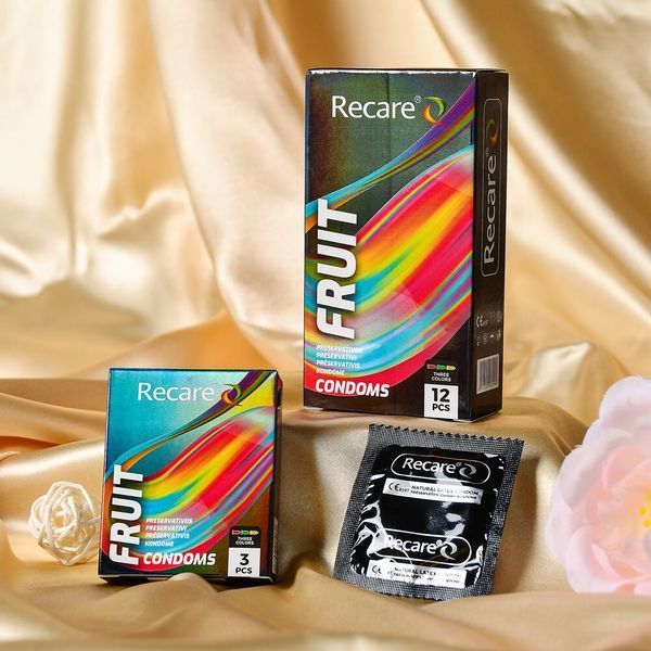 Презервативи Holographic Recare Fruit Flavour Condoms 3 шт, аромати: м'ята, банан, полуниця SX3333 фото