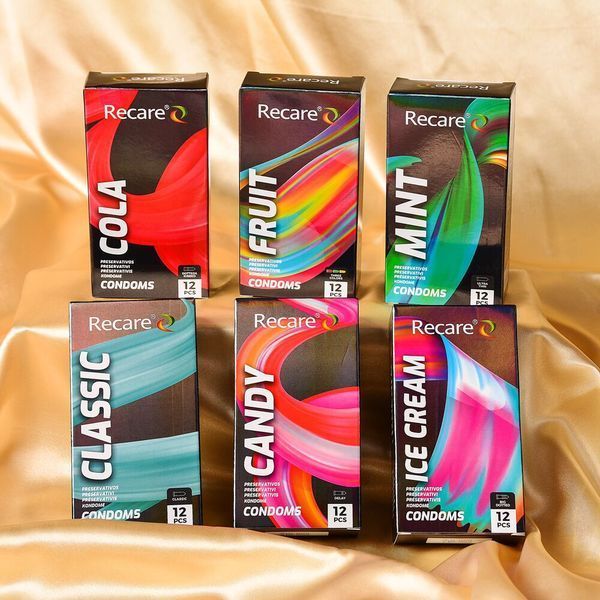 Презервативи Holographic Recare Cola Dotted&Ribbed Condoms 12шт, з пухирцями і ребрами, аромат: Кола SX3335 фото