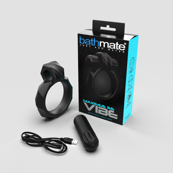 Ерекційне кільце з віброкулею Bathmate Maximus VIBE 55mm, перезаряджається SO7501 фото