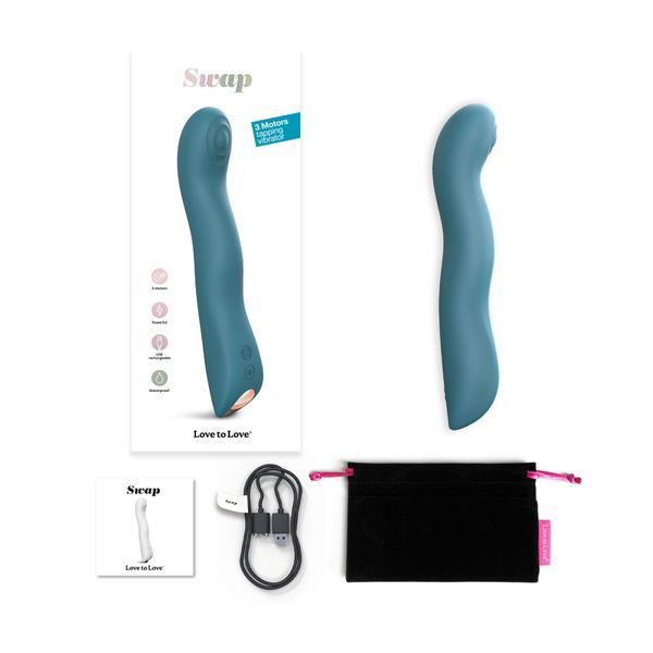 Вібратор Love To Love SWAP - TEAL ME, з пульсівною перлиною для точки G, 3 мотори, гнеться SO7385 фото