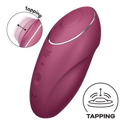 Вібростимулятор-пульсатор Satisfyer Tap & Climax 1 Red, ефект постукування пальцем, 2 мотори SX0566 фото