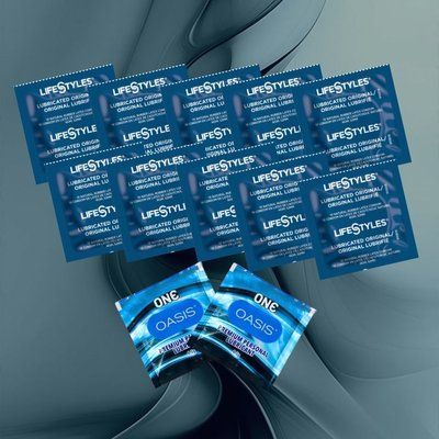 Комплект з LifeStyles Ultra Lubricated &ndash; 10 шт., ONE Oasis 3 г &ndash; 2 шт NO6843 фото