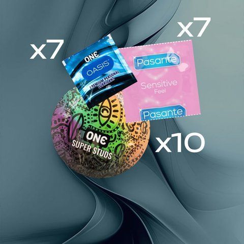 Комплект ONE Super Studs 10 шт., Pasante Sensitive Feel 7 шт., ONE Oasis 3 г &mdash; 7 шт. NO6729 фото