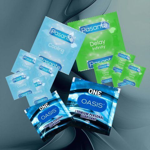 В наборі Pasante Delay Infinity &ndash; 5 шт., Pasante Cooling &ndash; 5 шт, ONE Oasis 3 г &ndash; 2 шт NO6604 фото