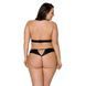 Комплект із екошкіри Passion MALWIA SET with Open Bra 4XL/5XL black, топ та трусики з люверсами SO7100 фото 2