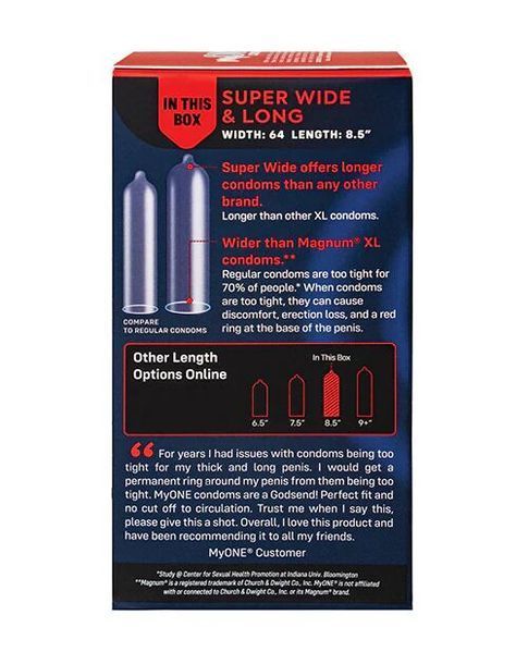 Презервативи MyONE Super Wide & Long 10 шт, картонна коробка SX1255 фото