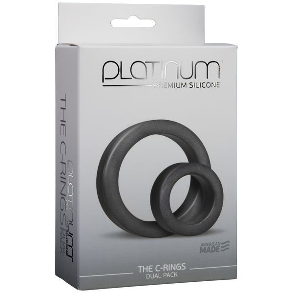 Набір ерекційних кілець Doc Johnson Platinum Premium Silicone &mdash; The C-Rings &mdash; Charcoal SO4918 фото