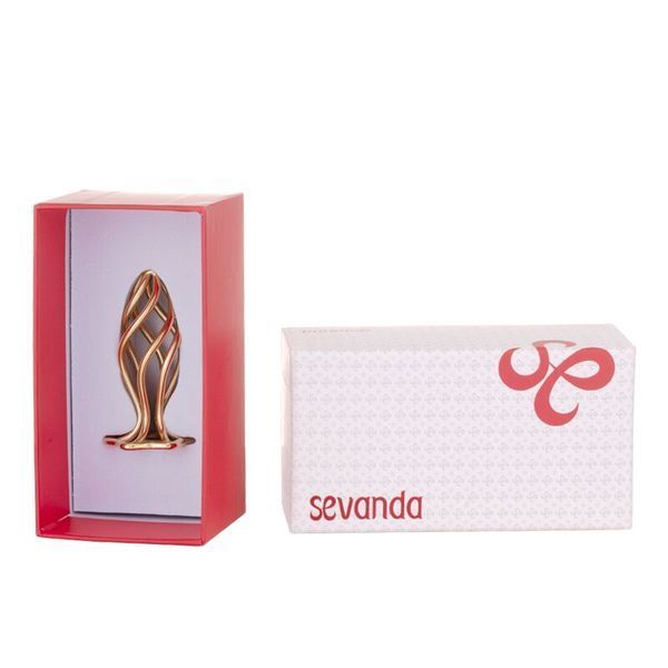 Анальна пробка LOCKINK SEVANDA Hollow Spiral Golden Metal Anal Plug - L size SX0884 фото